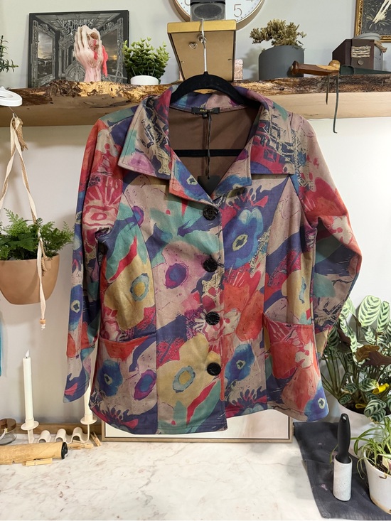 Radzoli Jackets & Blazers - NWT Radzoli Multicolor Abstract Print Button-Front Jacket